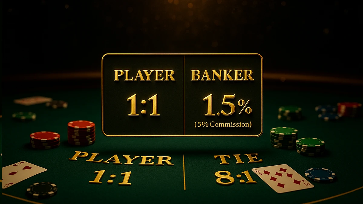 百家樂下注選項與賠率對照圖