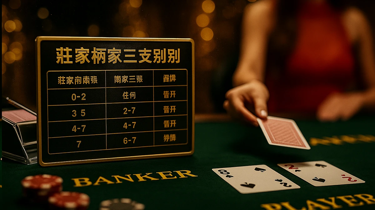 百家樂補牌規則流程圖