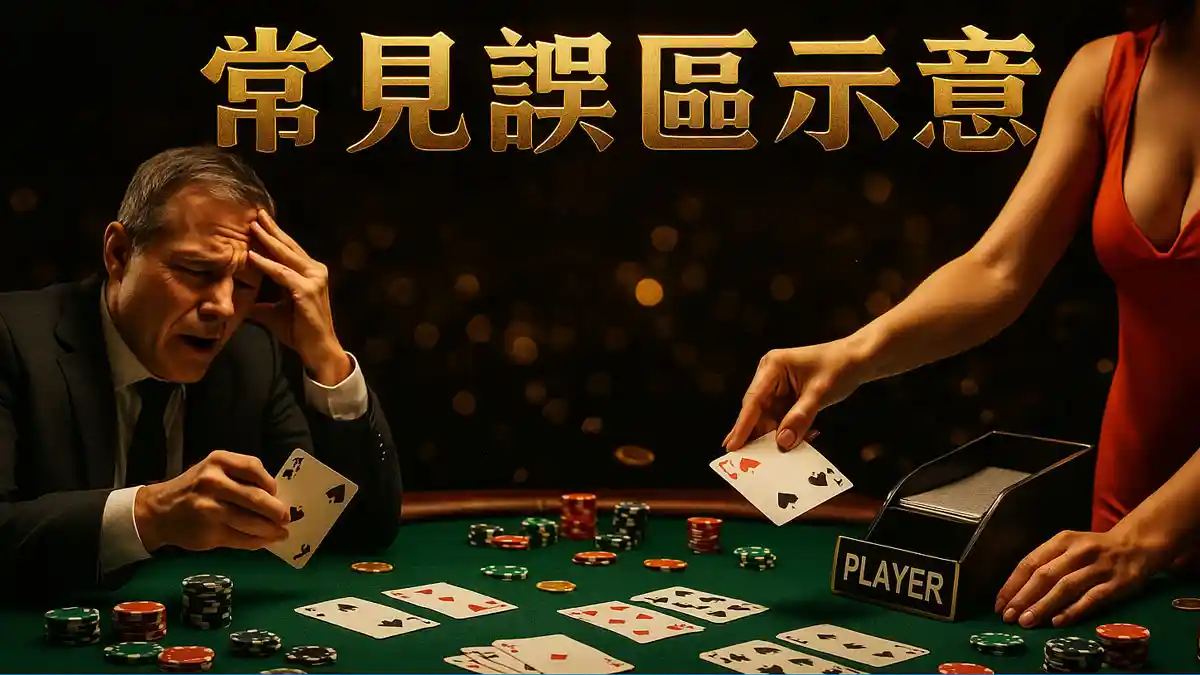 百家樂補牌常見誤區示意圖：把『口訣與表格』記熟，避免憑感覺下注