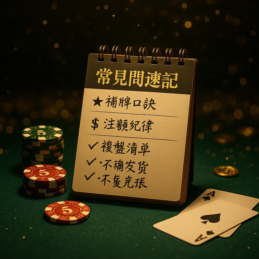 百家樂常見問題速記：補牌口訣、注額紀律、複盤清單