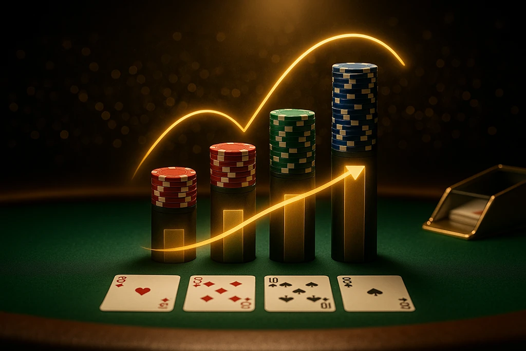 百家樂各投注位勝率與期望值概念示意圖