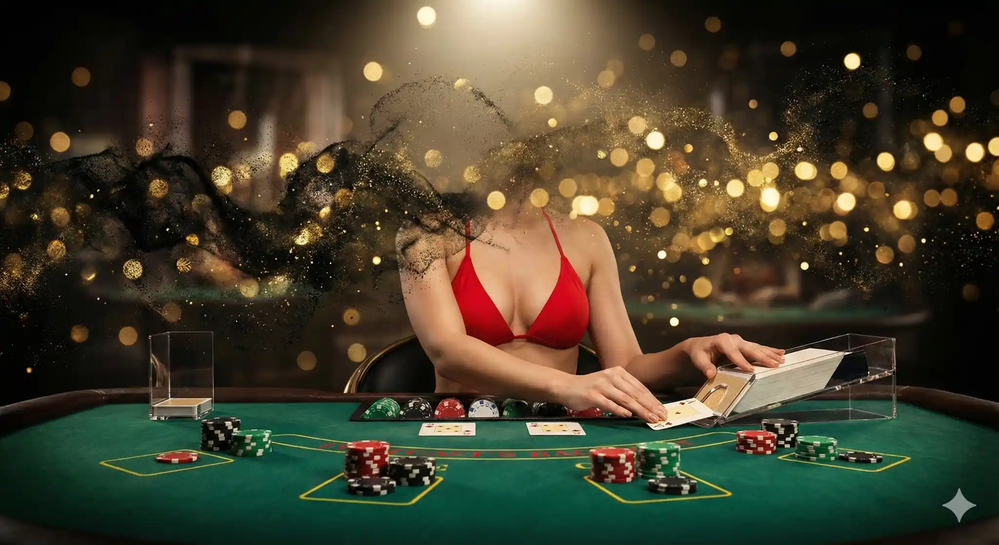 真人百家樂荷官與攝影棚環境示意圖