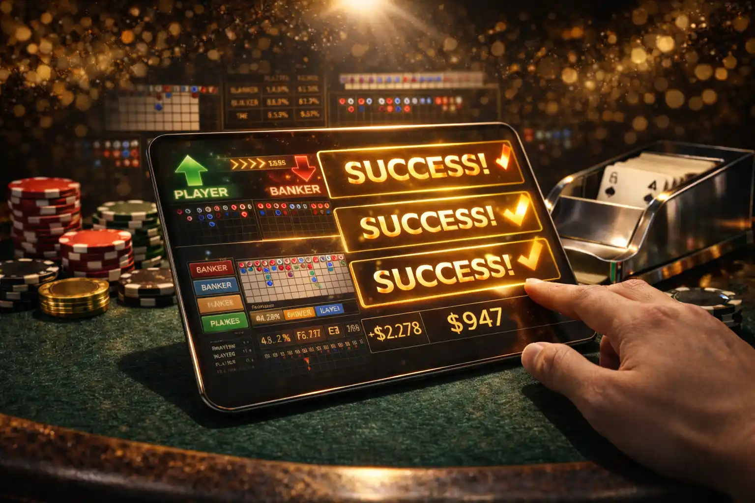 百家樂預測程式放大成功案例造成確認偏誤的示意