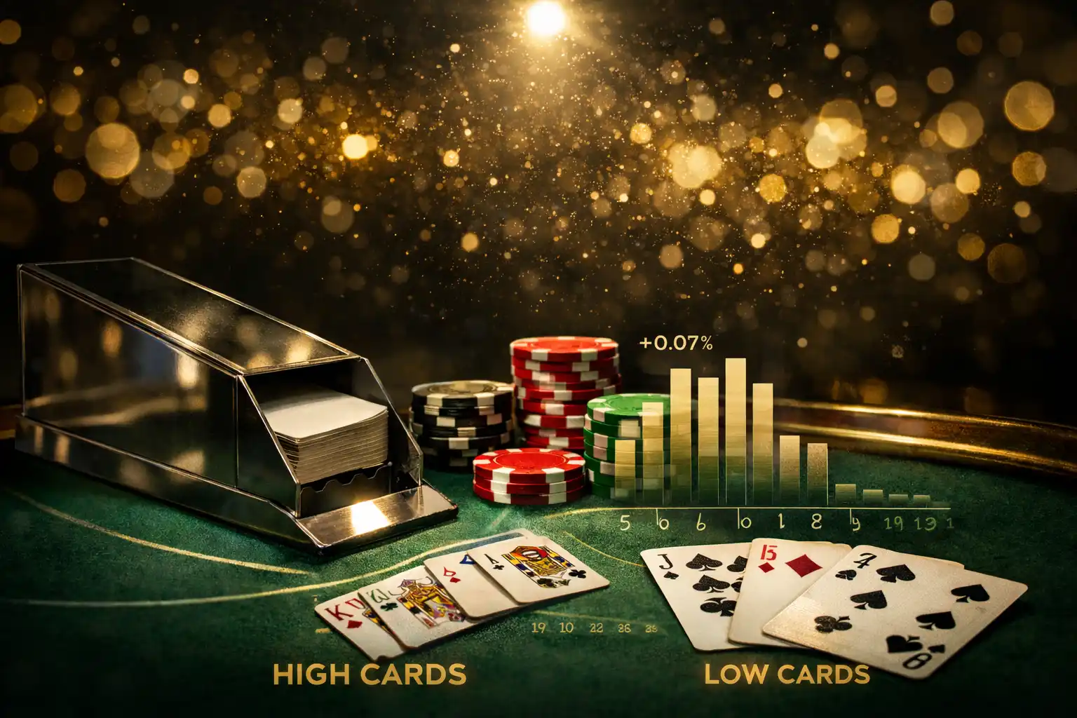 百家樂高牌與低牌比例變化對期望值影響示意