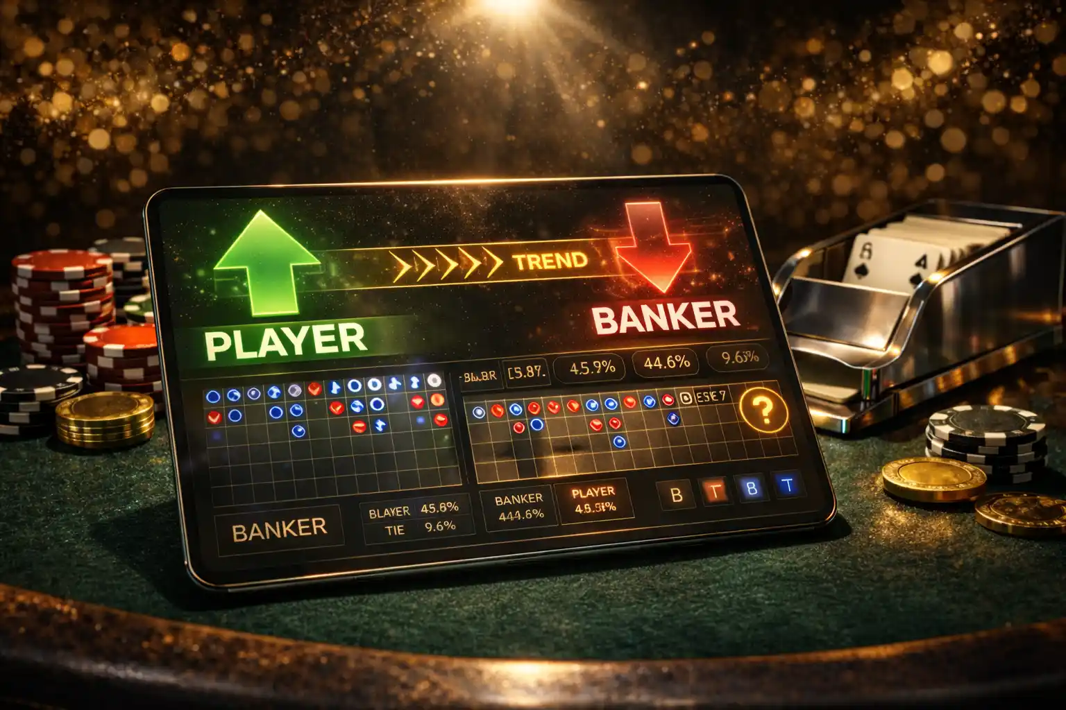 百家樂預測程式顯示方向與趨勢提示的畫面示意