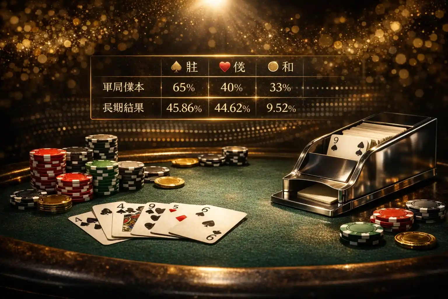 百家樂結果隨機性與長期機率結構示意