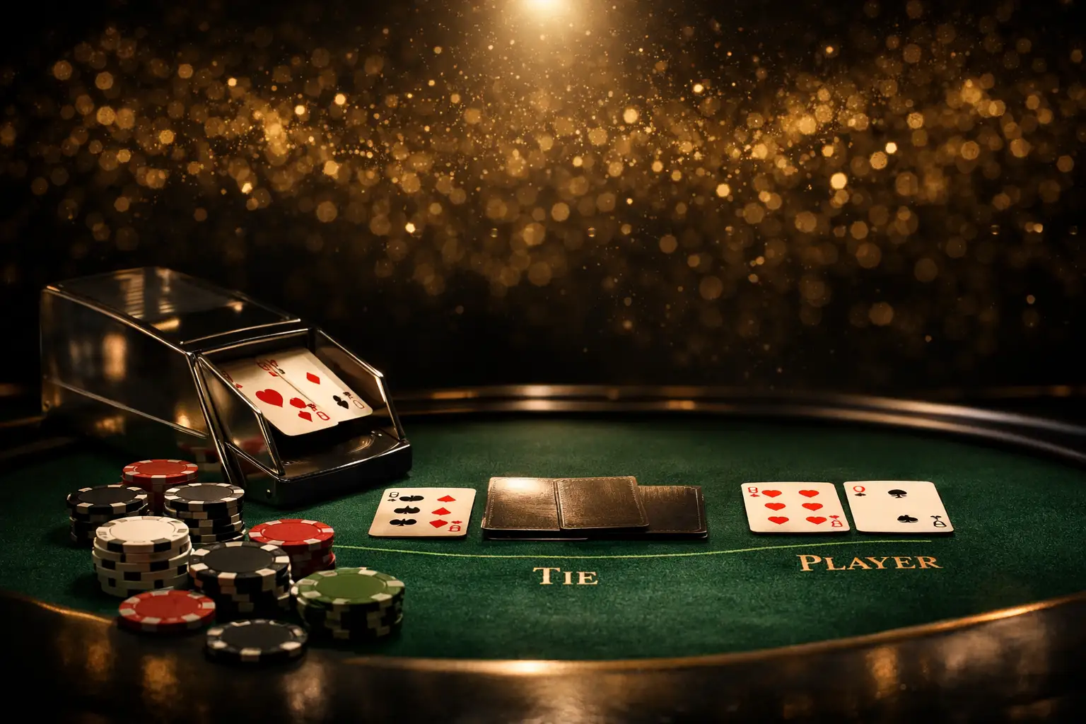 百家樂賠率與莊閒和下注概念示意