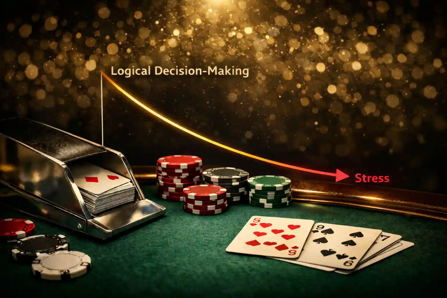 真人百家樂連輸壓力與心理波動模型示意圖