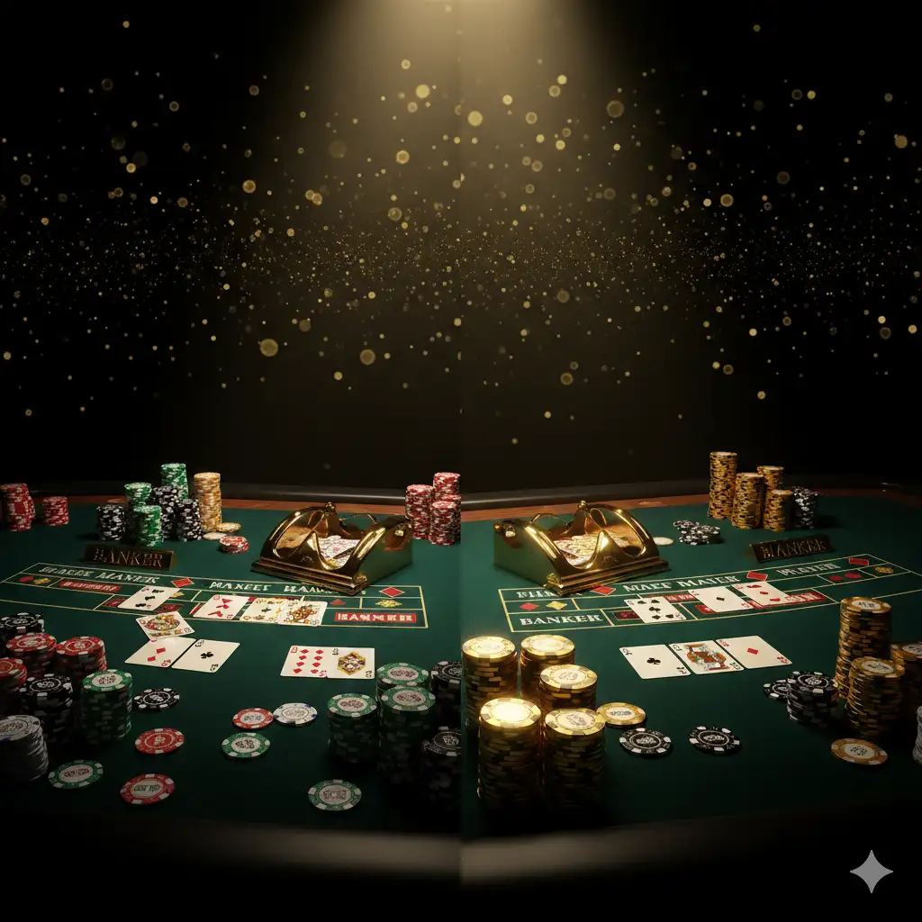 澳門百家樂中場與貴賓廳運作差異示意圖