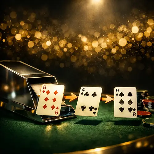 百家樂第三張牌判斷節奏與流程示意圖
