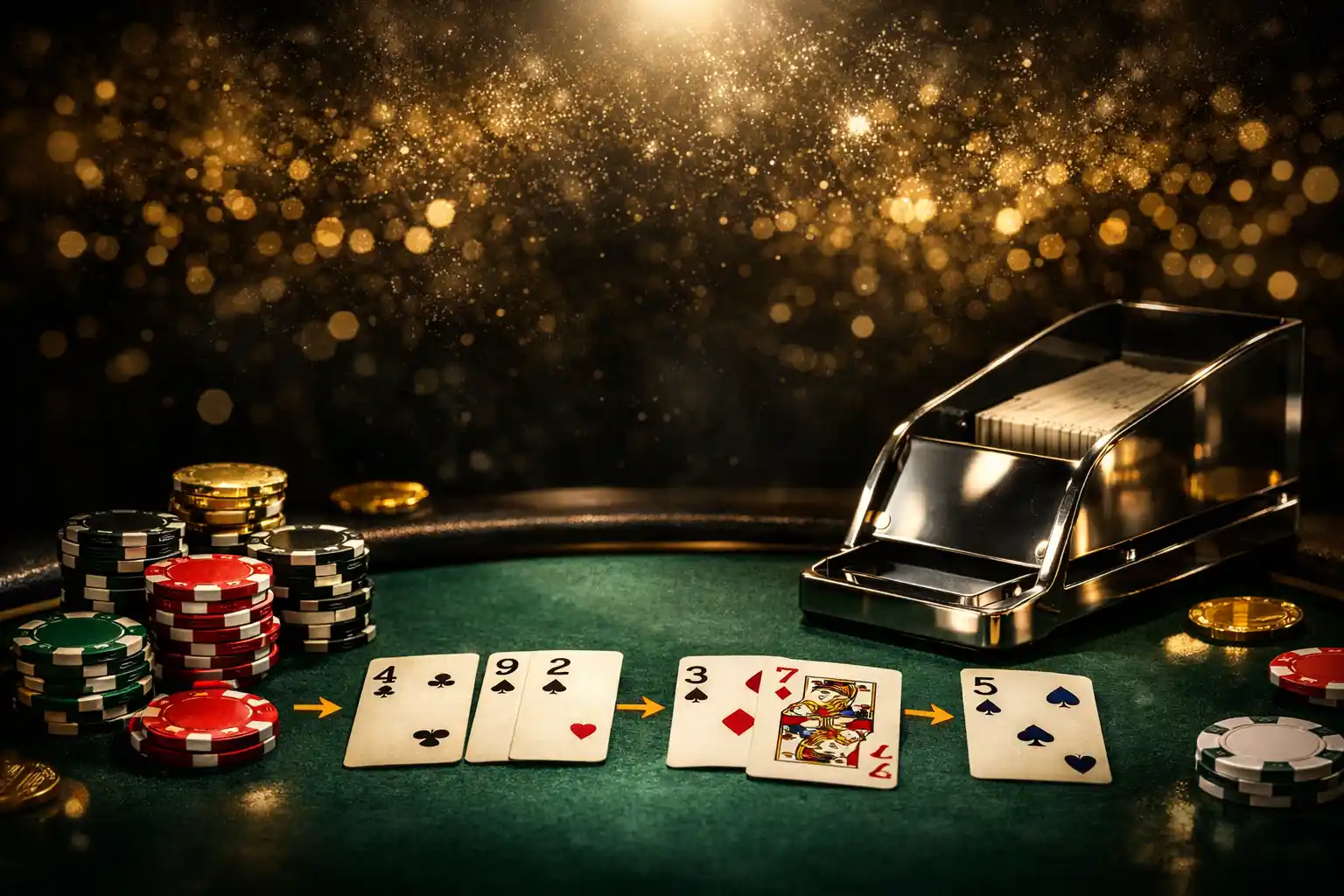 百家樂模擬器發牌與補牌機制流程圖
