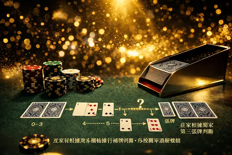 百家樂莊家補牌判斷邏輯圖